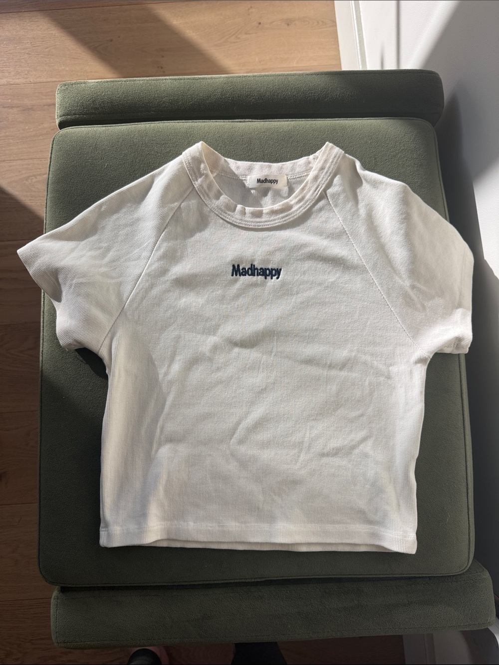 Madhappy White Tee with Navy Logo